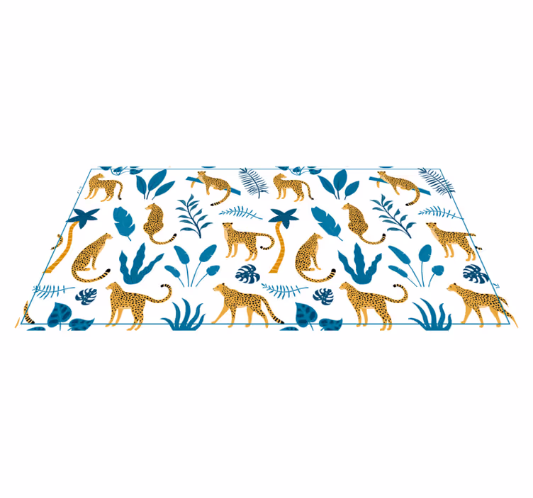 Tappeto vinile bebé motivo leopardato tropicale - TenStickers