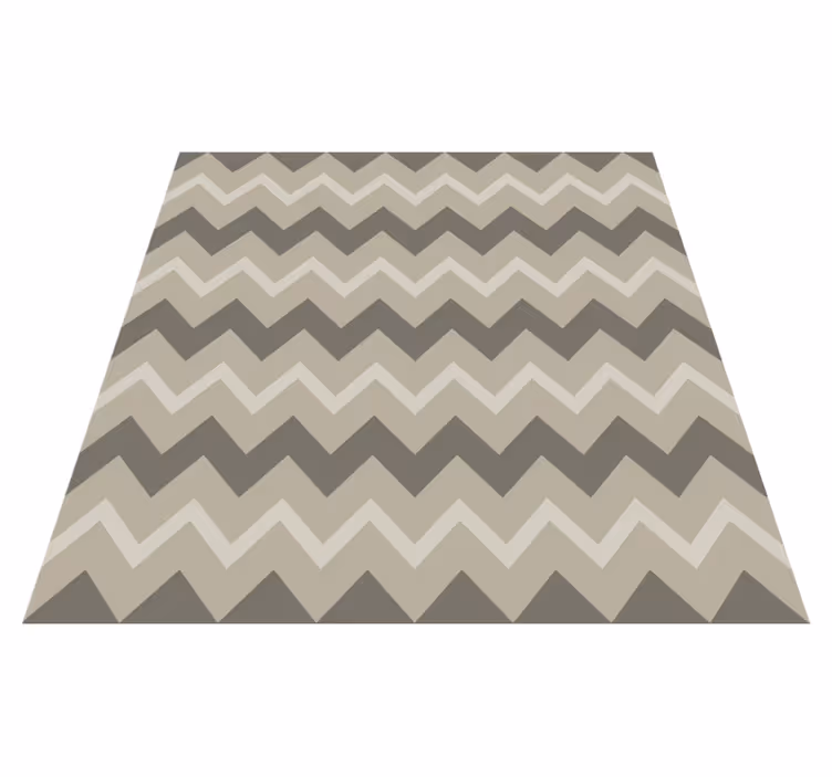 Tappeto vinile strisce motivo zigzag marrone - TenStickers
