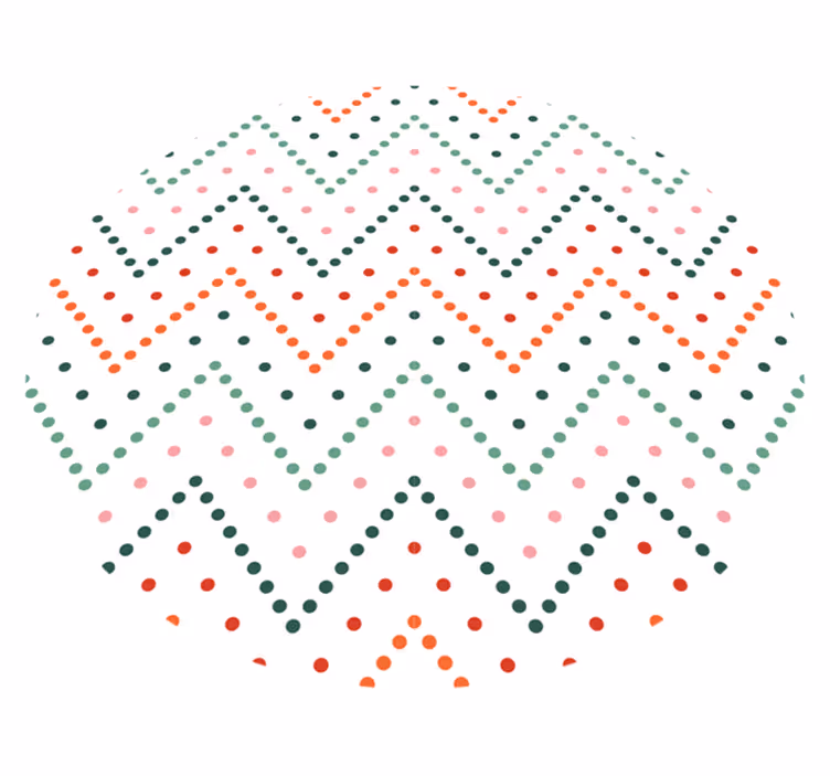 Tappeto vinile minimalista a pois colorati chevron - TenStickers