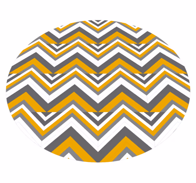 Tappeto vinile geometrico chevron grigio e giallo - TenStickers