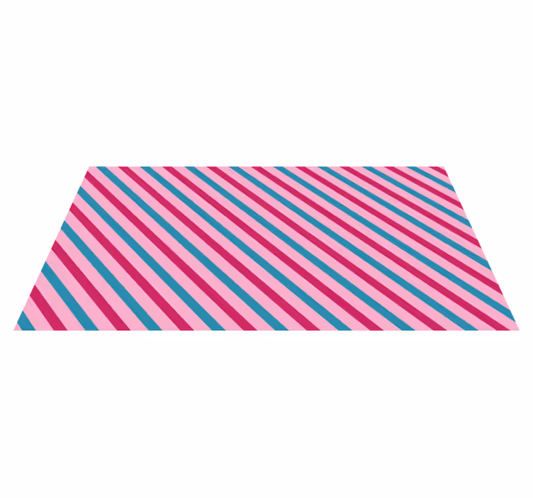 Tappeto vinile strisce diagonali blu e rosa - TenStickers