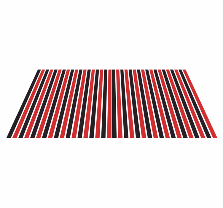 Tappeto vinile strisce motivo rosso e nero - TenStickers