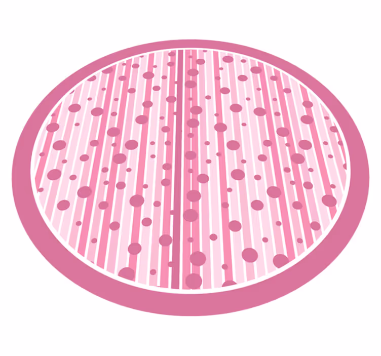 Tappeto vinile bebé pois a righe rosa - TenStickers