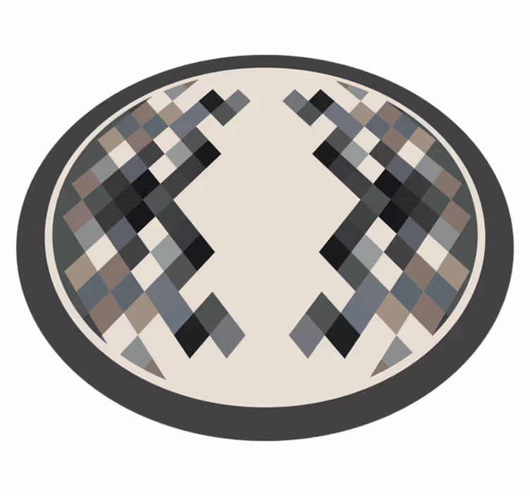 Tappeto vinile moderno elementi geometrici grigi - TenStickers