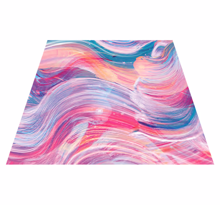 Tappeti vinile motivi onde colorate - TenStickers