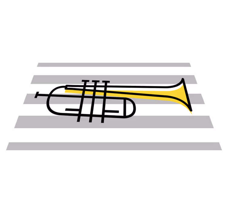 Tappeto vinile strisce illustrazione di tromba elegante - TenStickers