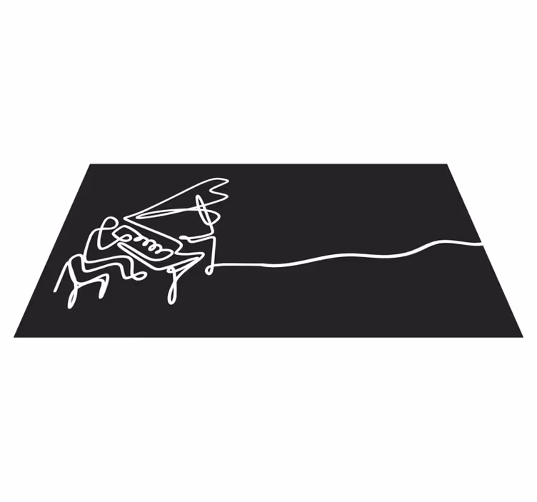 Tappeto vinile moderno disegno al tratto del pianoforte - TenStickers