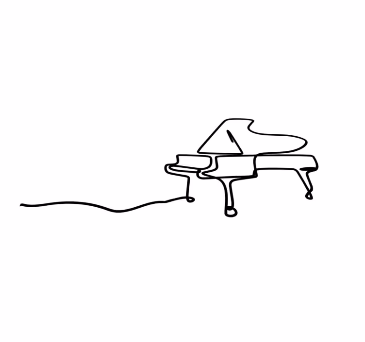 Tappeto vinile moderno illustrazione piano outline - TenStickers