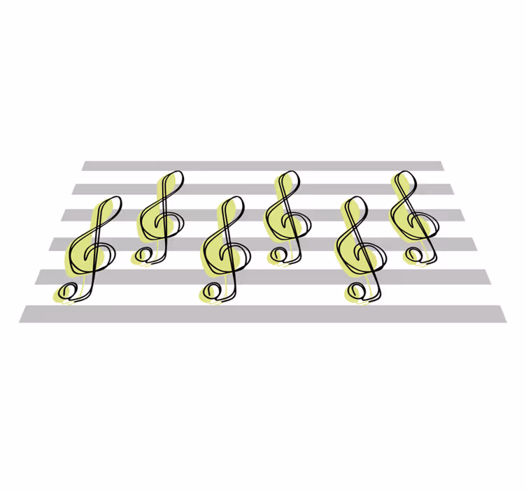 Tappeto vinile strisce schema di note musicali - TenStickers