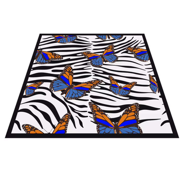 Tappeto vinile stampa animale motivo zebrato a farfalla - TenStickers