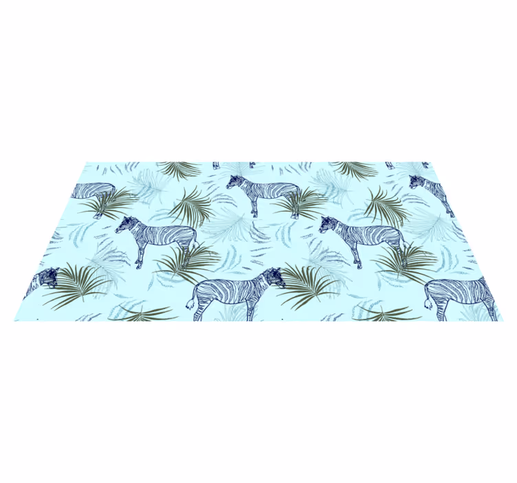 Tappeto vinile animali foglie a righe zebra - TenStickers