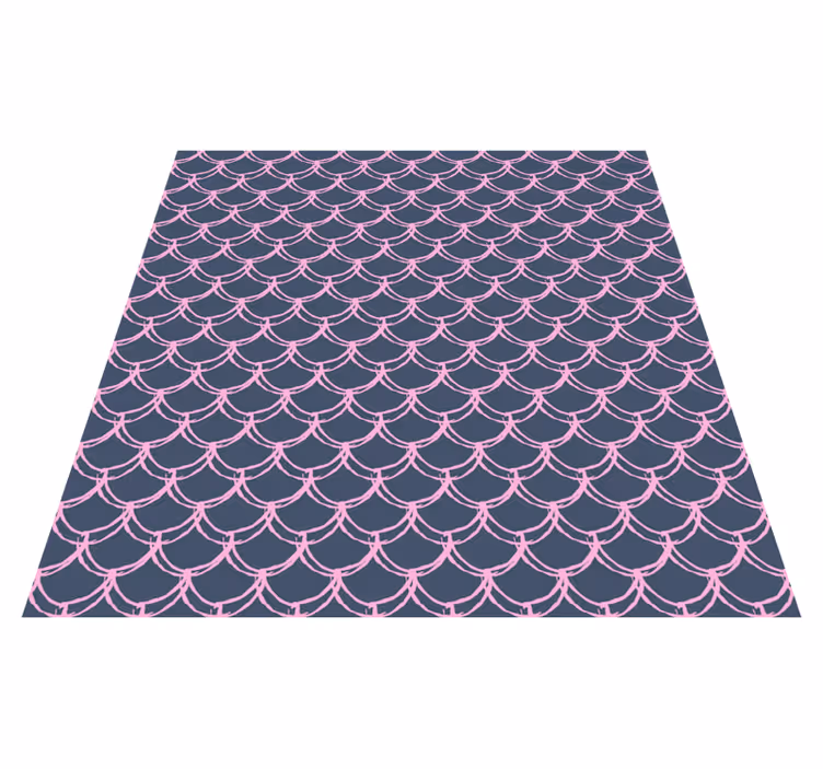 Tappeto vinile bagno linee scallop rosa - TenStickers