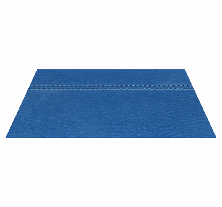 Tappeti vinile motivi cuciture in pelle blu - TenStickers