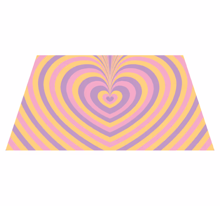 Tappeto vinile per ragazzi design a cuore retrò - TenStickers