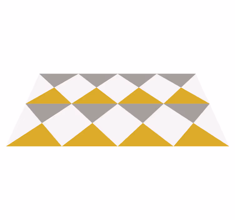 Tappeto vinile geometrico diamanti grigi e gialli - TenStickers