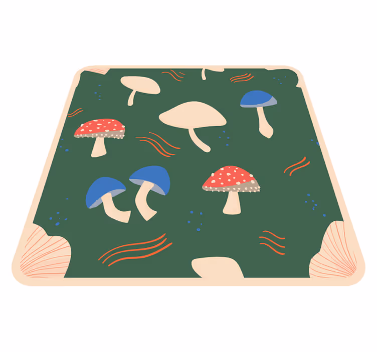 Tappeto vinile natura vibrante opera d'arte di funghi - TenStickers