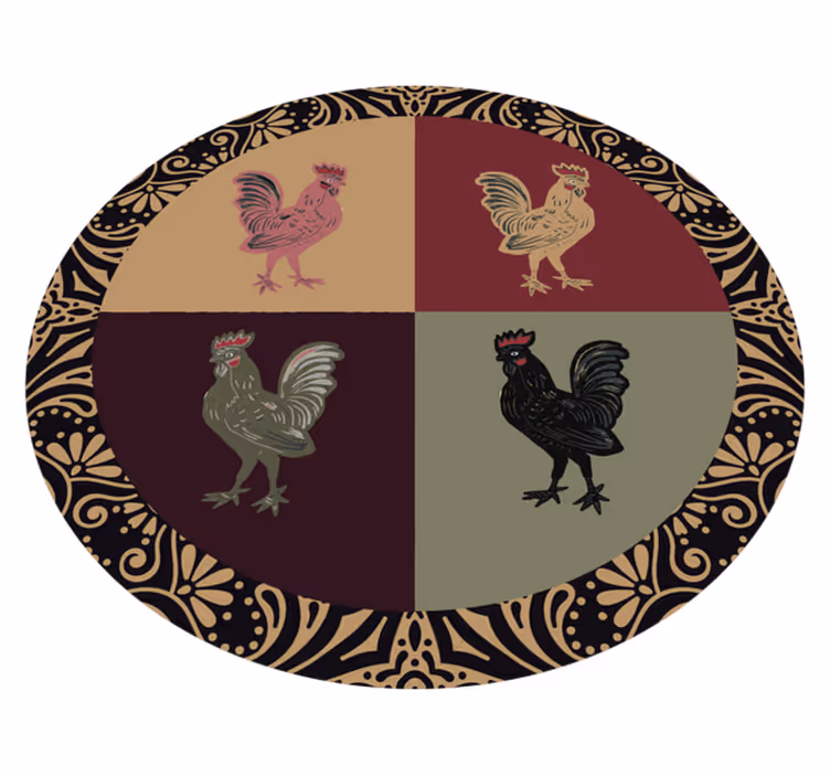 Tappeto vinile animali affascinante motivo di pollo - TenStickers