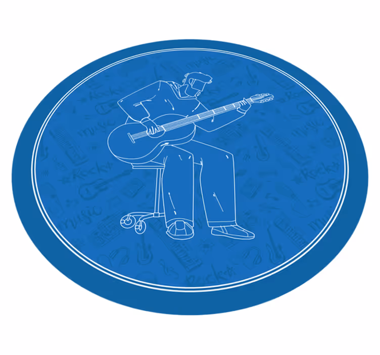 Tappeto vinile motivi vibrazioni musicali - TenStickers