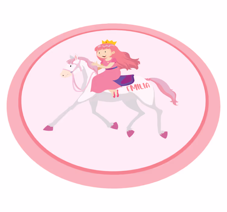 Tappeto vinile per bambini principessa su unicorno - TenStickers