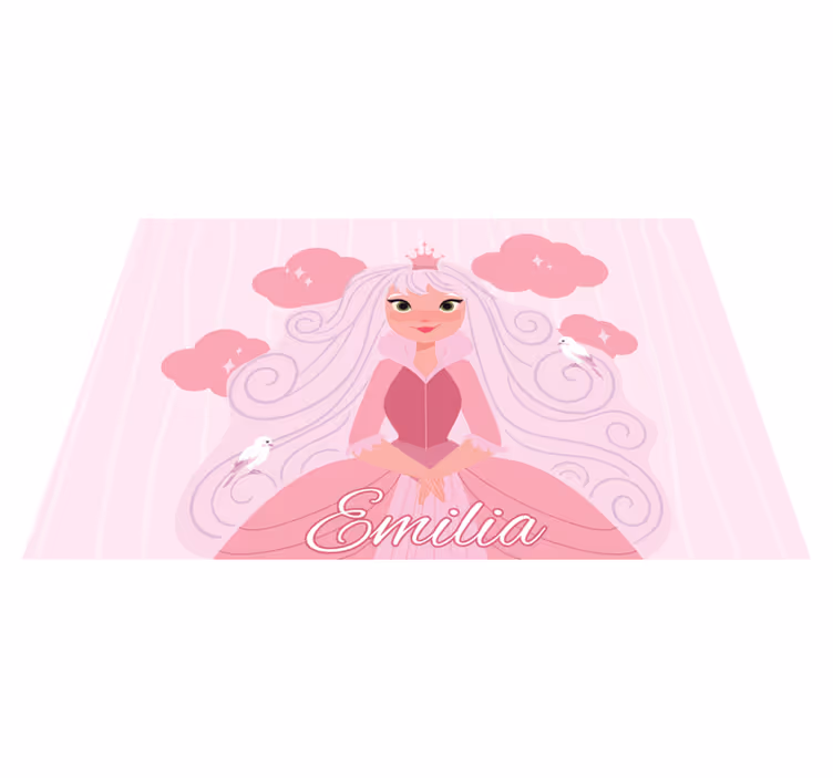 Tappeto vinile con nome personaggio principessa - TenStickers
