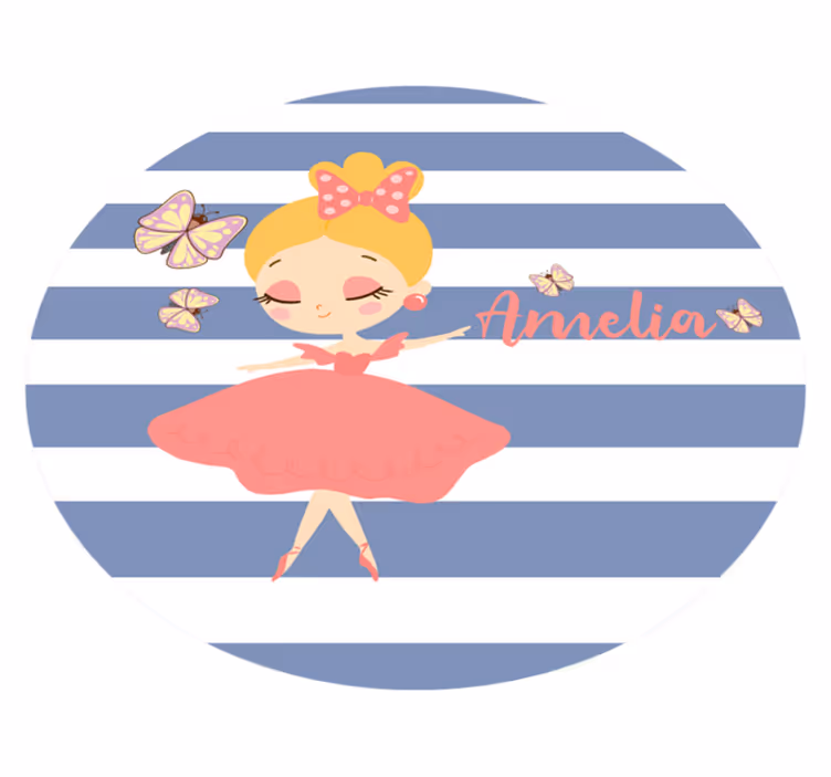 Tappeto vinile con nome personalizzazione fata balletto - TenStickers