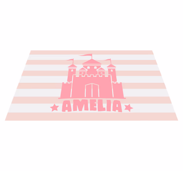 Tappeto vinile per bambini castello a tema personalizzato - TenStickers