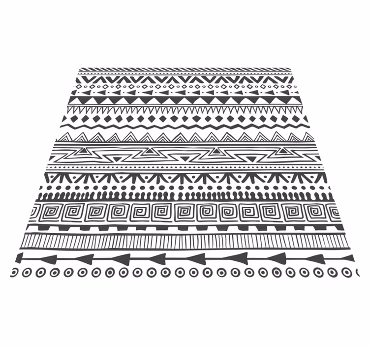 Tappeto vinile etnico disegno bianco e nero - TenStickers