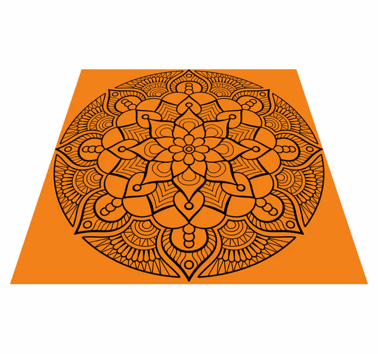 Tappeto vinile mandala motivo mandala arancione - TenStickers