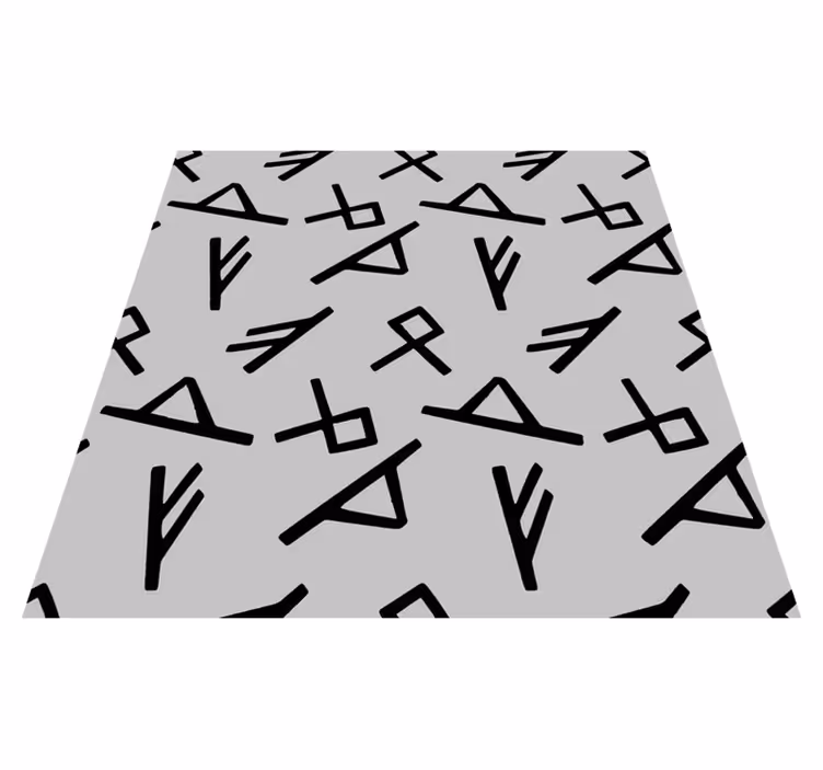 Tappeto vinile geometrico forme nere eleganti - TenStickers