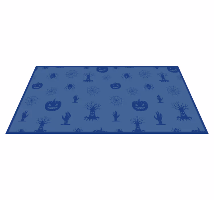 Tappeto vinile Halloween tema spettrale blu - TenStickers