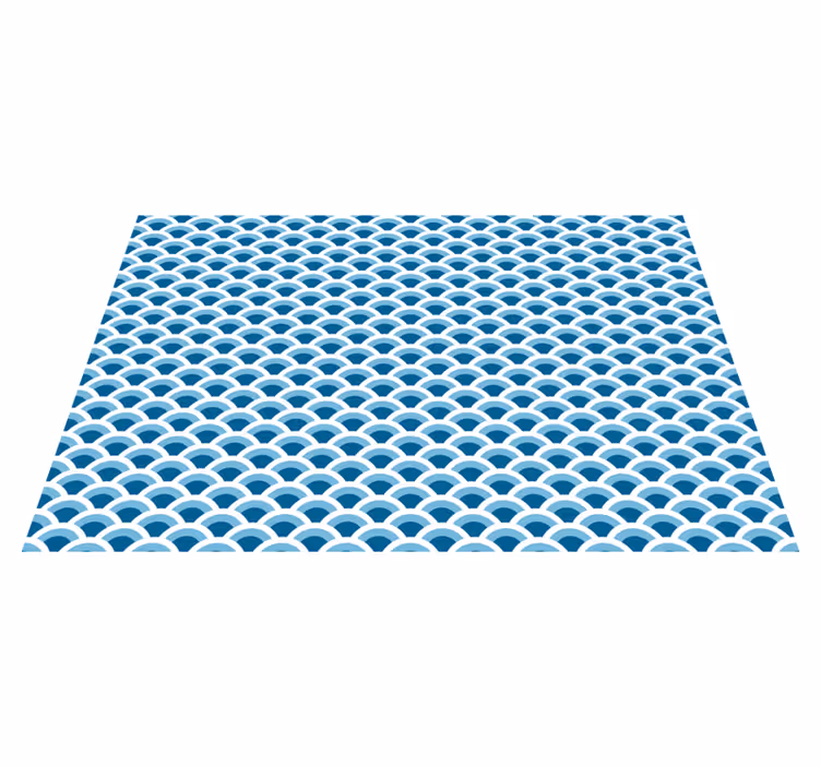 Tappeto vinile nordico modelli di onde blu - TenStickers