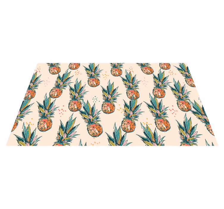 Tappeto vinile fiori motivo tropicale di ananas - TenStickers