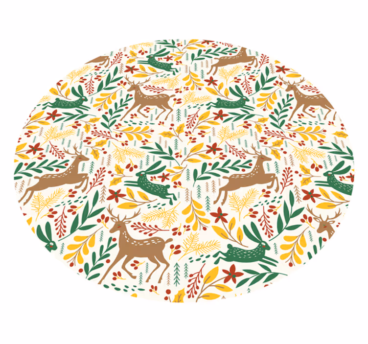 Tappeto Vinile Natale motivo ispirato alla natura - TenStickers