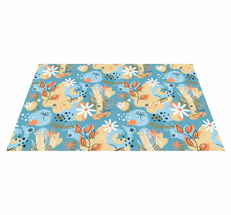 Tappeto vinile fiori motivi astratti floreali - TenStickers