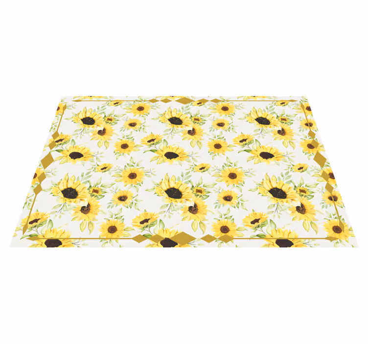 Tappeto vinile fiori motivo floreale soleggiato - TenStickers