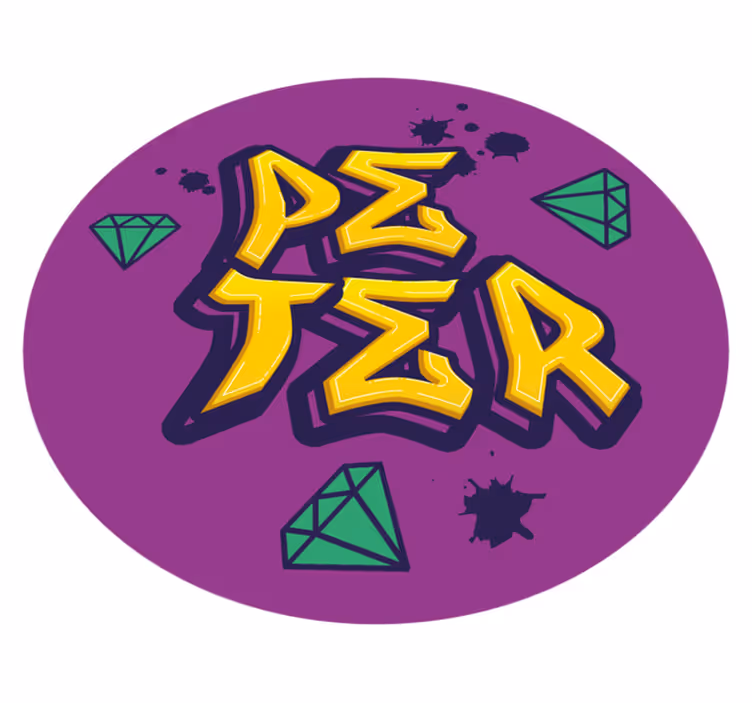 Tappeto vinile con nome arte y diamantes - TenStickers