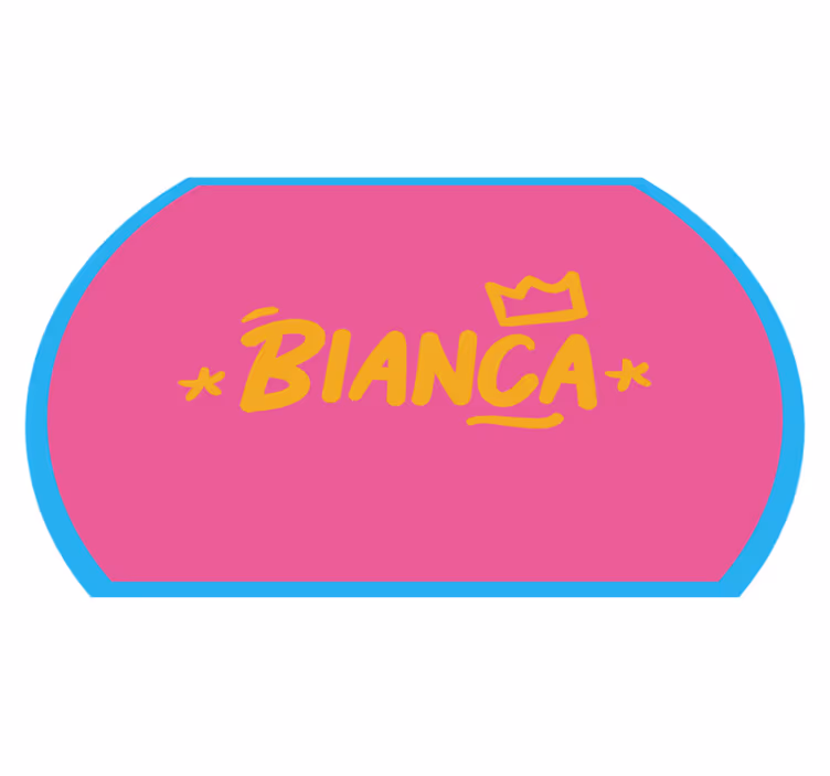 Tappeto vinile con nome bordo blu - TenStickers