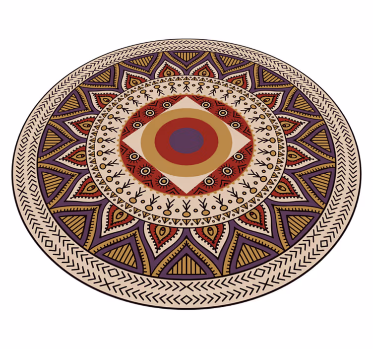 Tappeto vinile Mandala motivo circolare vibrante - TenStickers