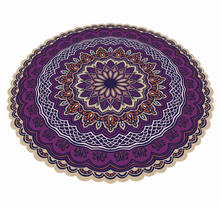 Tappeto vinile Mandala design viola vibrante - TenStickers