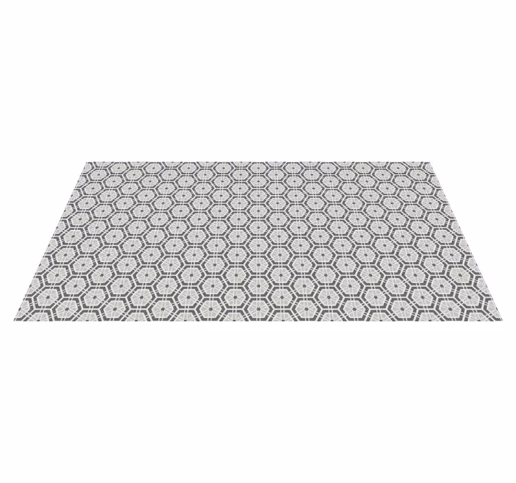 Tappeto vinile mosaico elegante motivo a esagoni grigi - TenStickers