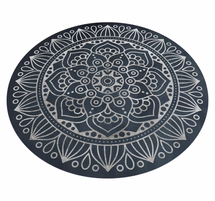 Tappeto vinile Mandala intricato concetto grigio - TenStickers