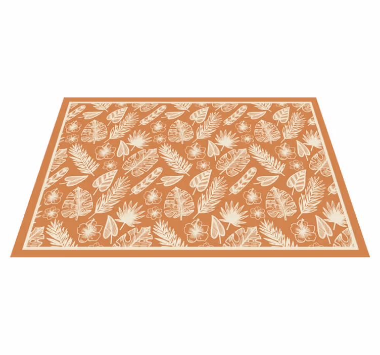 Tappeto vinile fiori ispirazione foglia tropicale - TenStickers