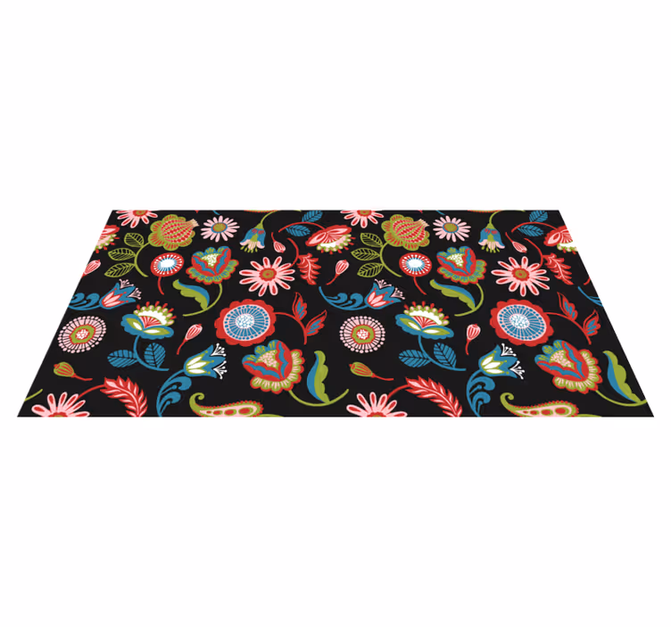 Tappeto vinile fiori ispirazione floreale vibrante - TenStickers