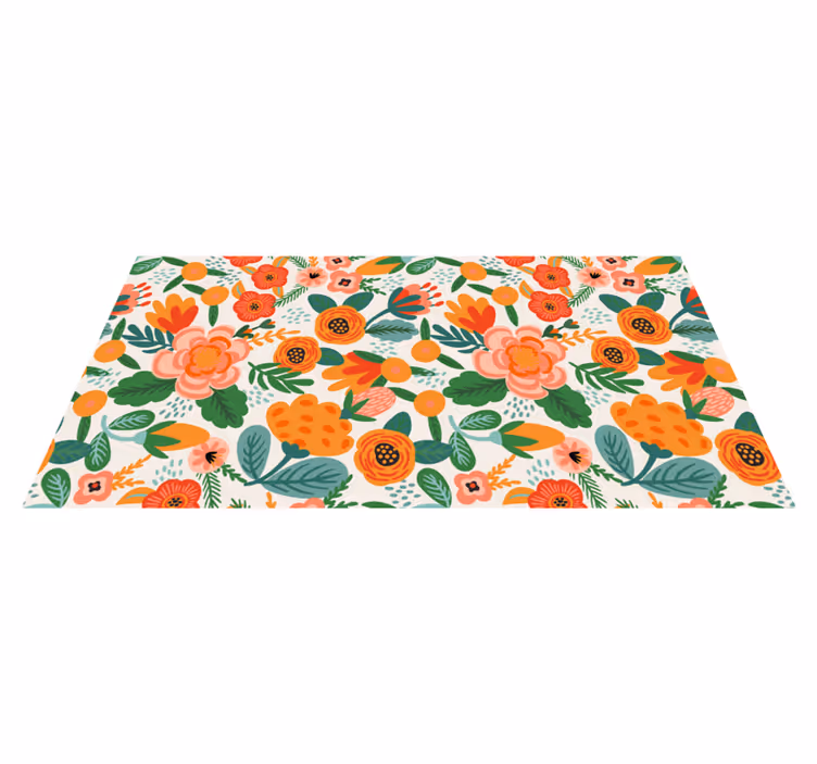 Tappeto vinile fiori motivo floreale da giardino - TenStickers