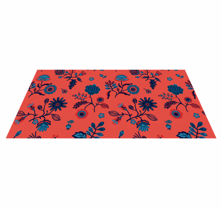 Tappeto vinile fiori stampa floreale vibrante - TenStickers