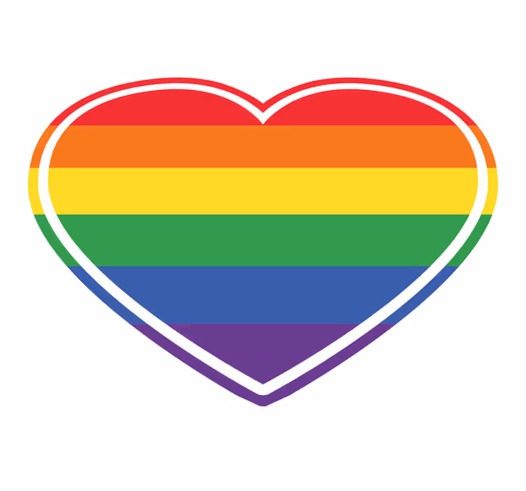 Tappeto vinile motivi motivo a cuore arcobaleno - TenStickers