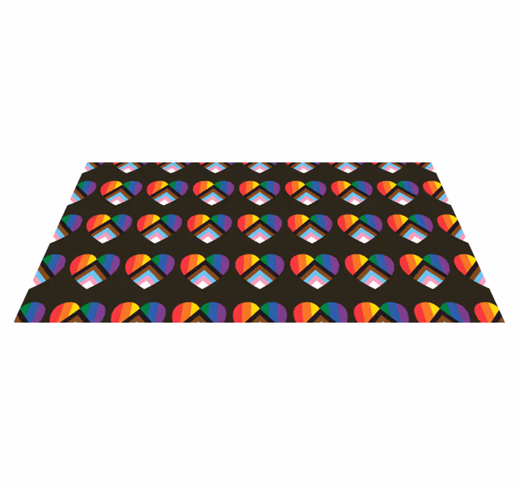Tappeto vinile per ragazzi motivi a cuore colorati - TenStickers
