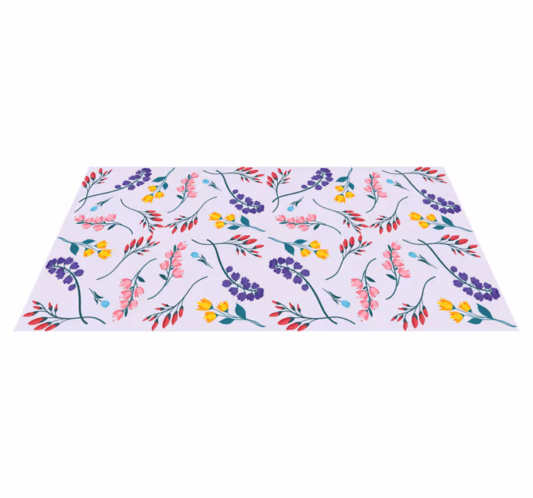 Tappeto vinile fiori motivo viola sottile - TenStickers