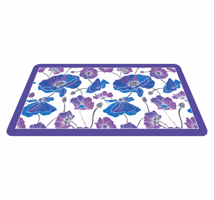 Tappeto vinile fiori sogno botanico blu - TenStickers