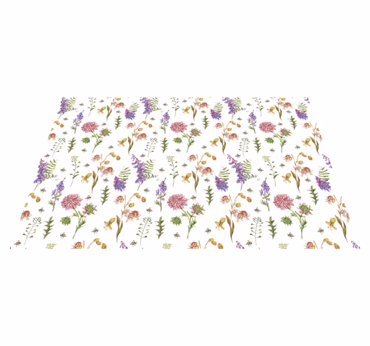 Tappeto vinile fiori composizione fiori vibranti - TenStickers